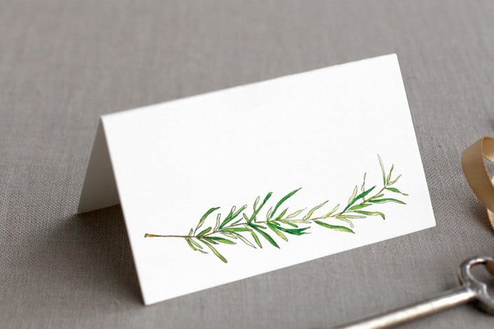 simple sprigs place card blank