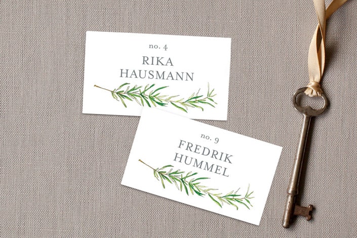 simple sprigs place card