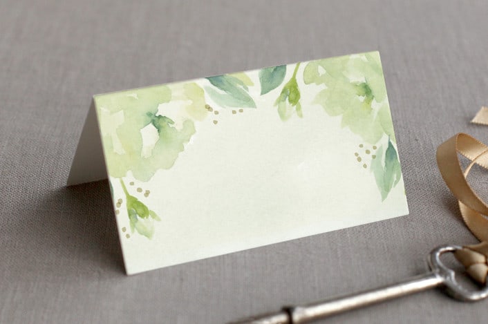 southern garden place cards folded