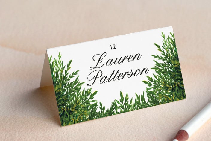 the garden wedding place card example