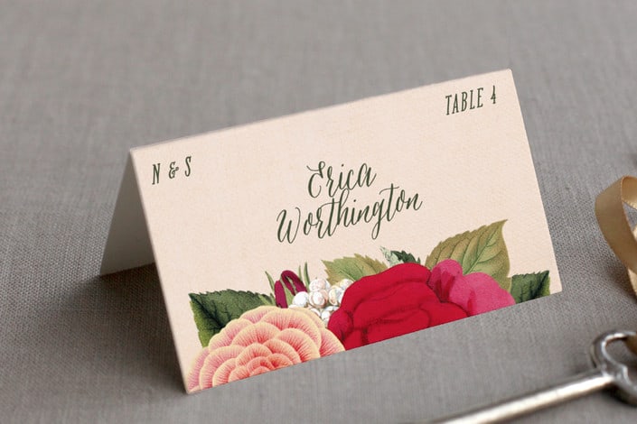 vintage botanicals example place card