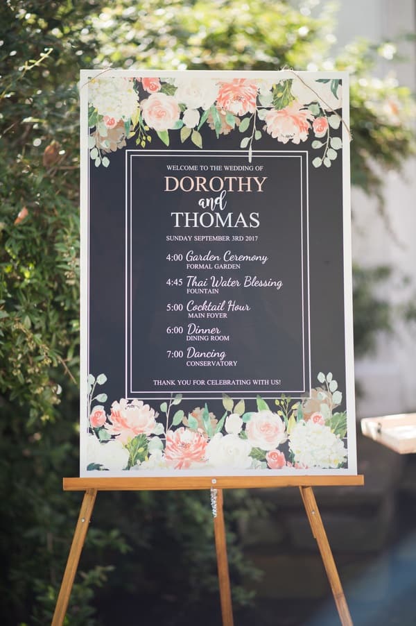 wedding program signage