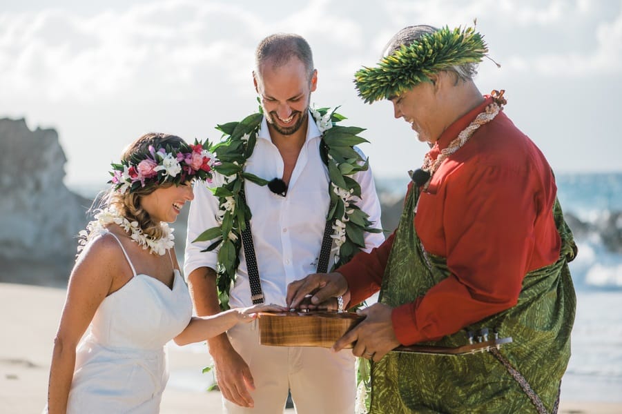 wedding rings and a ukulele