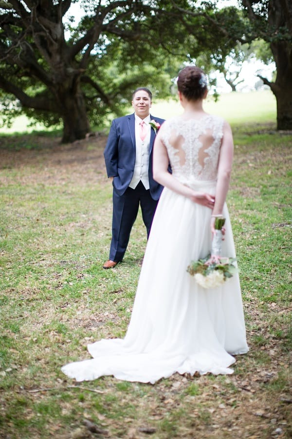 woodland wedding shot