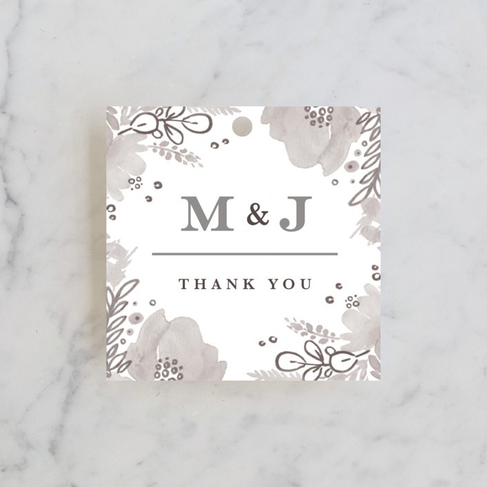 floral vignette gray