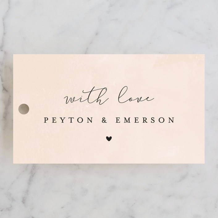 with love favor tag blush
