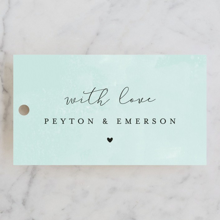 with love favor tag mint