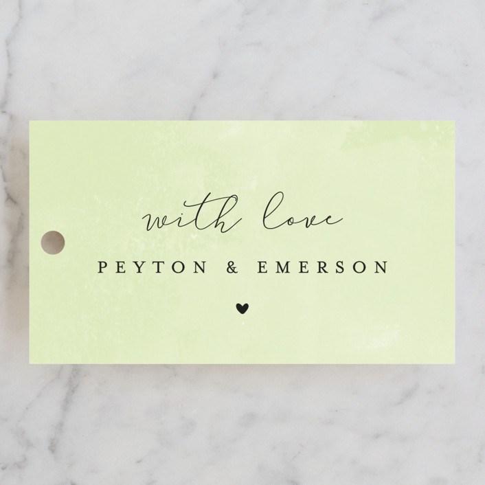 with love favor tag mint