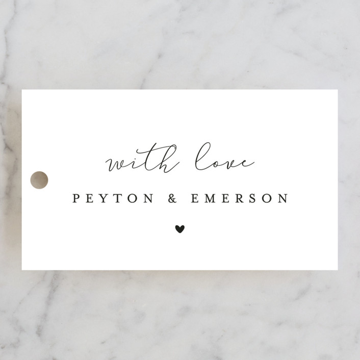 with love favor tag white