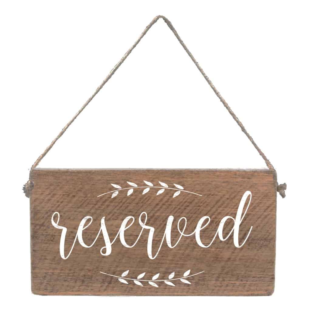 Reserved signage