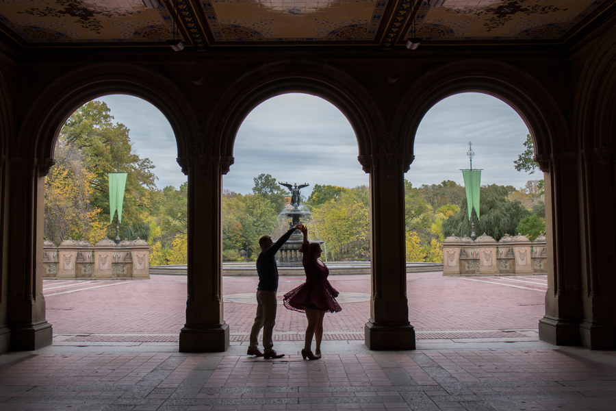 Central Park in Fall Engagement Session