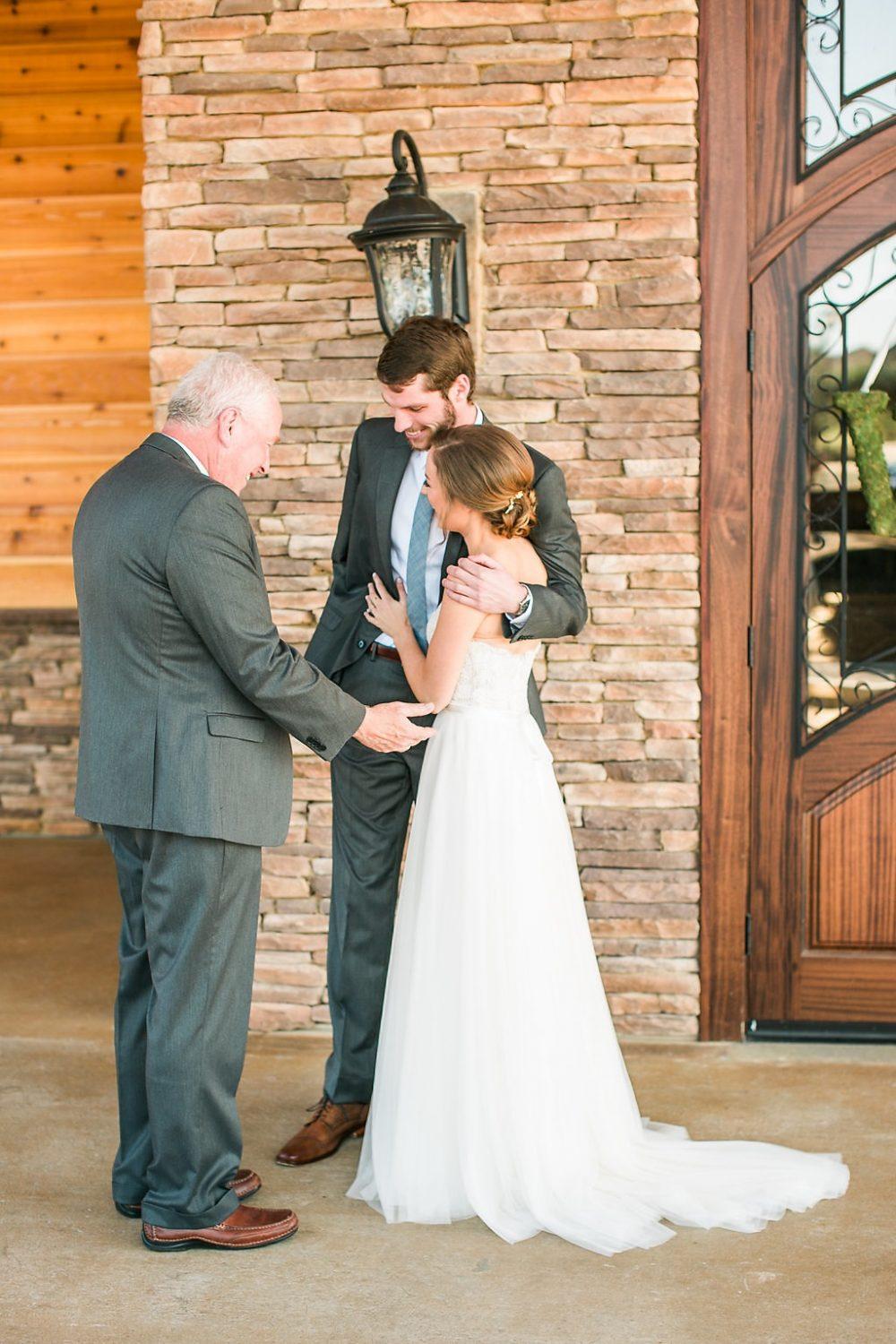 bride groom and father