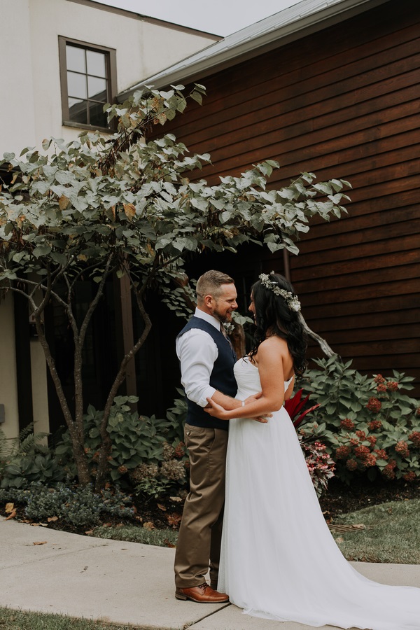 happy bride and groom