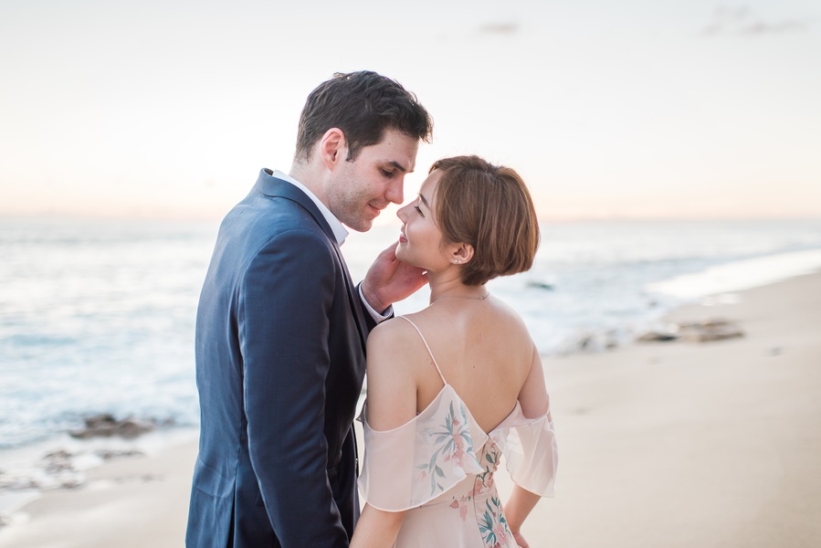 happy engaged couple