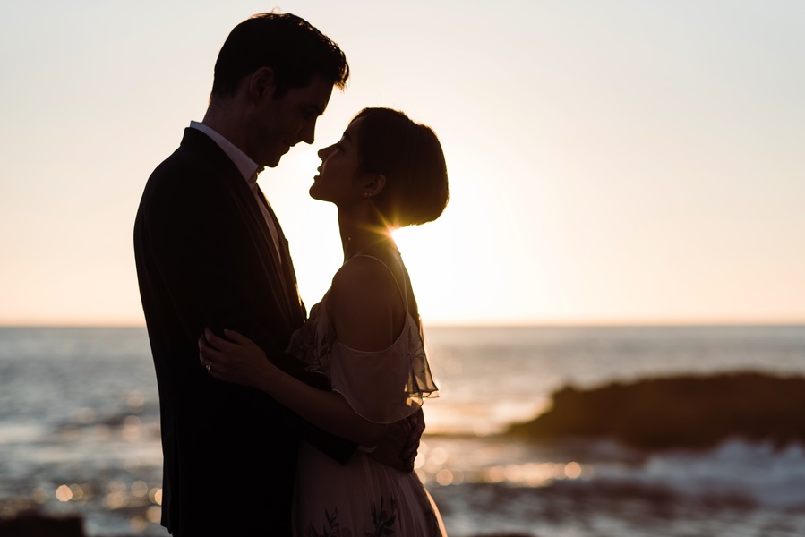 sunset engagement shoot