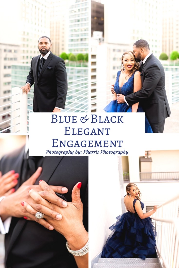 Blue & Black Elegant Engagement