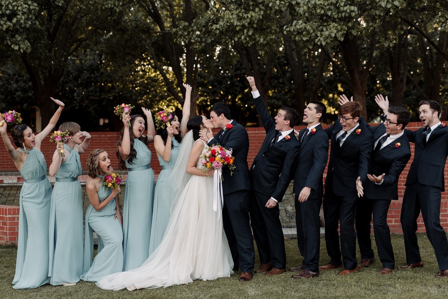 Joyful Spring Wedding in Oklahoma with Pizza Reception