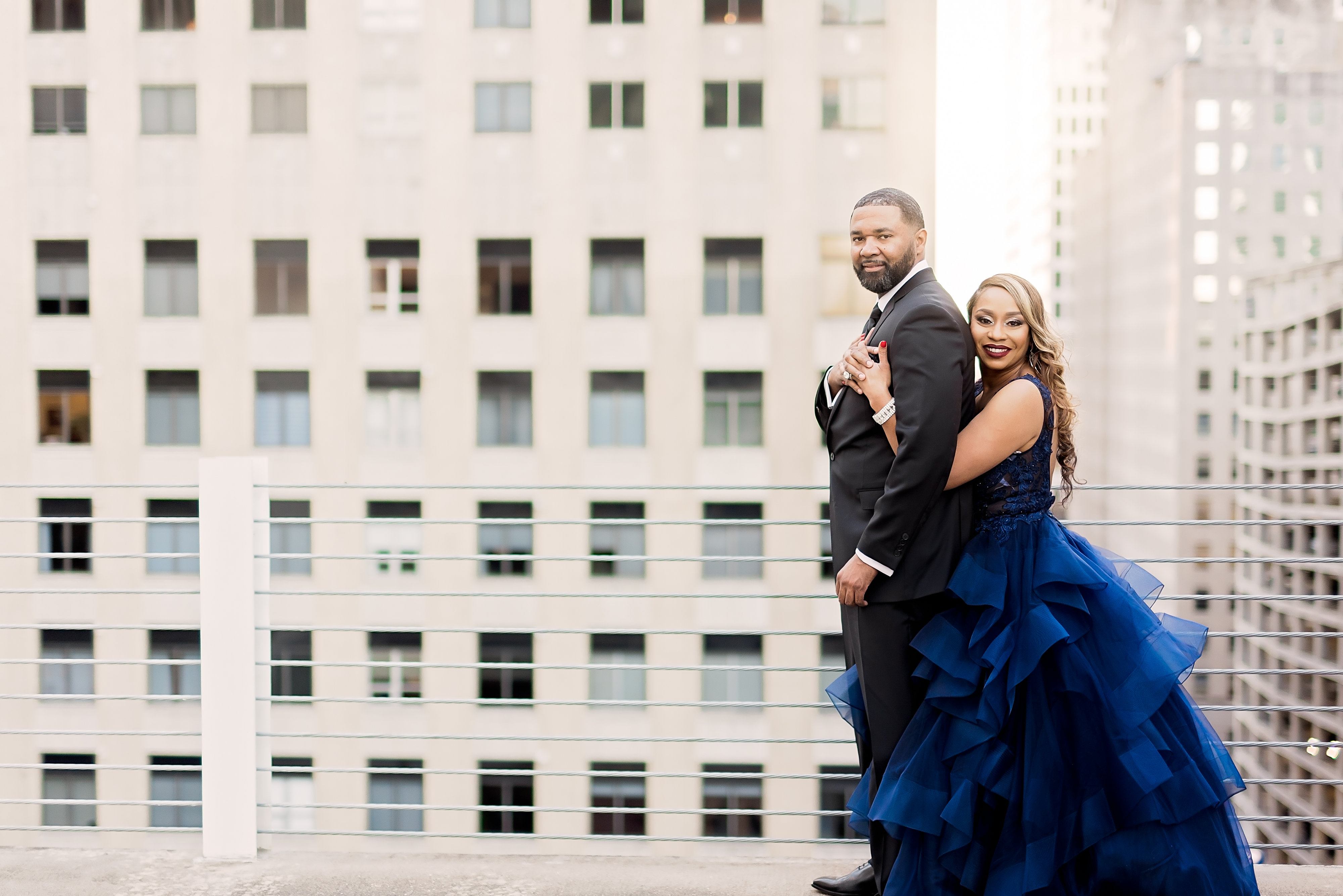 Blue & Black Elegant Engagement