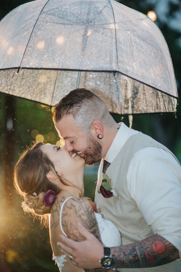 kissing in the rain