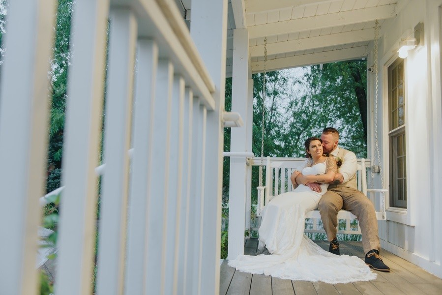 porch wedding photo