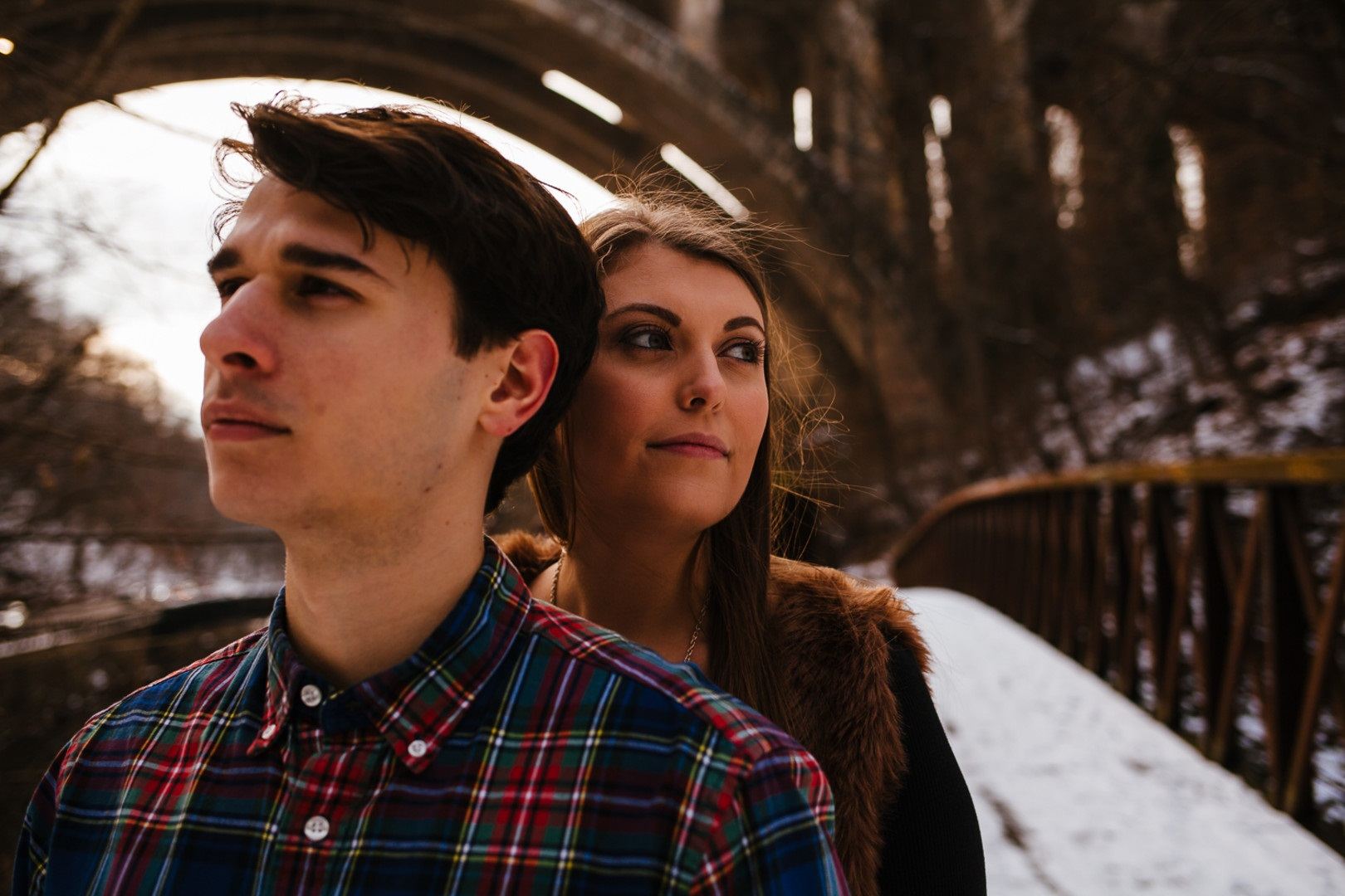 winter engagement photos