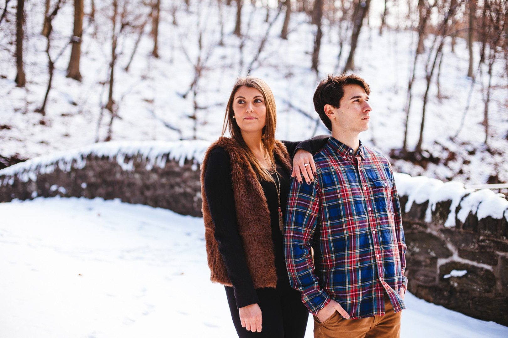 winter engagement photos