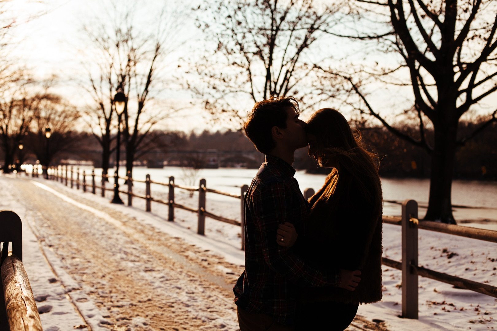 winter engagement photos