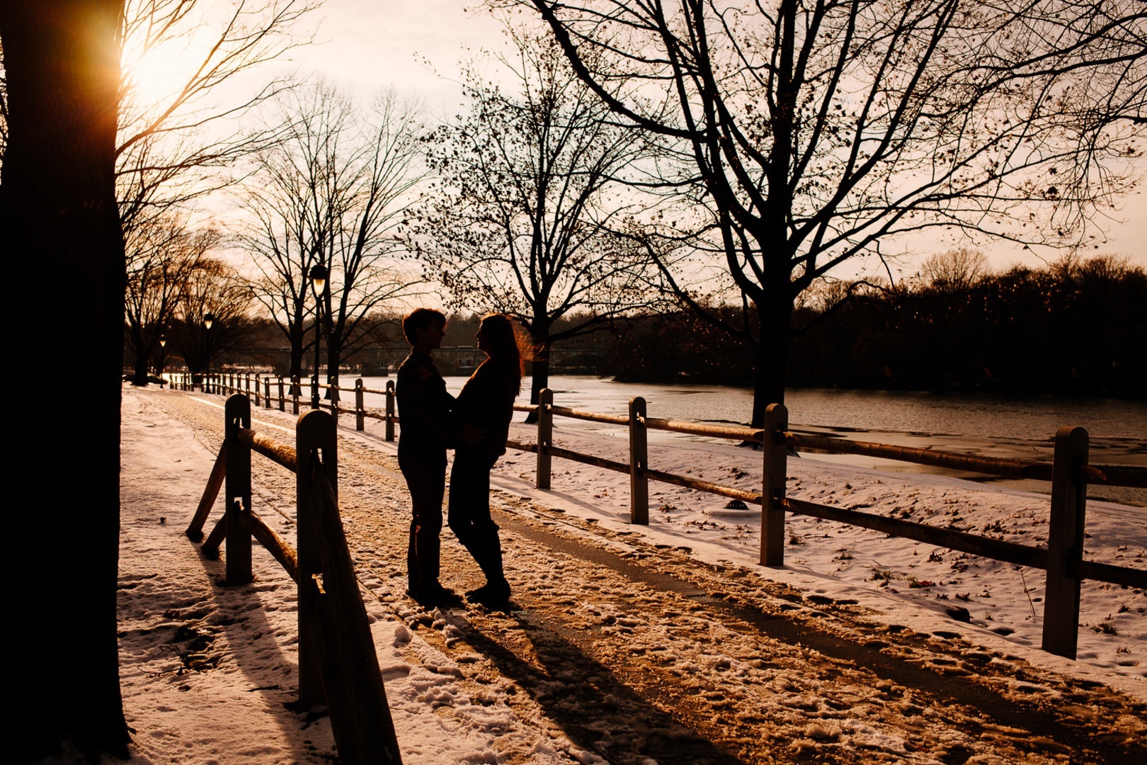 winter engagement photos