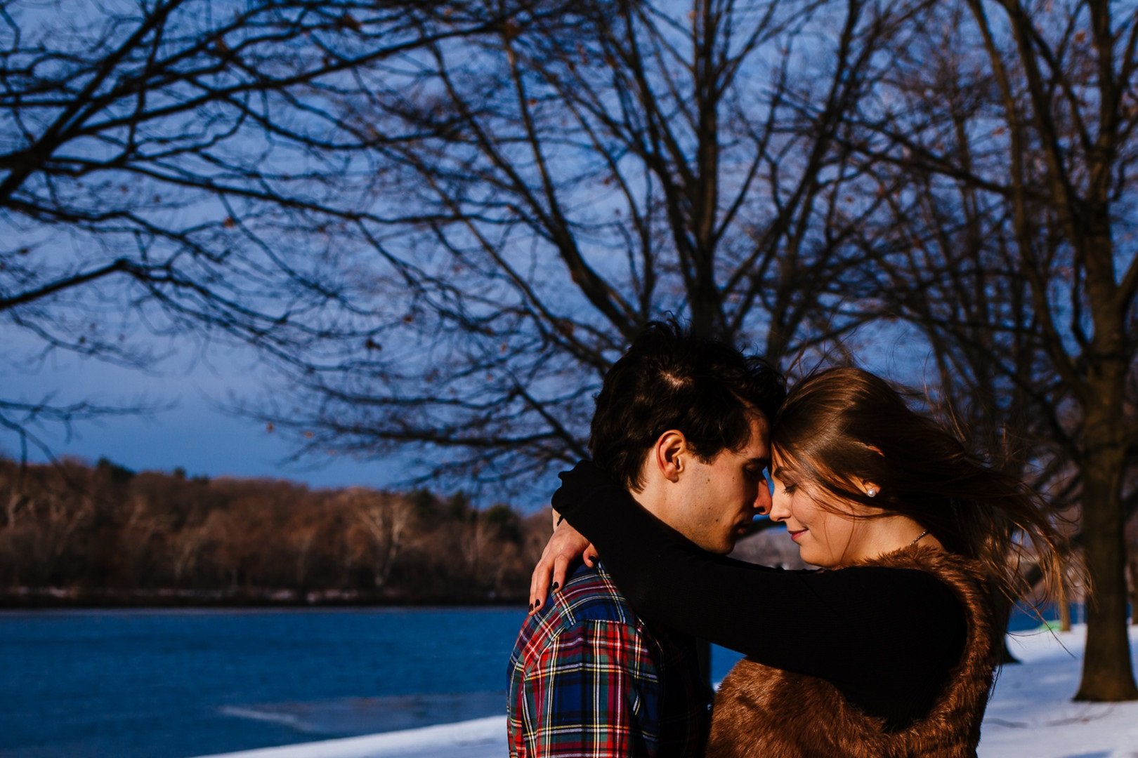 winter engagement photos