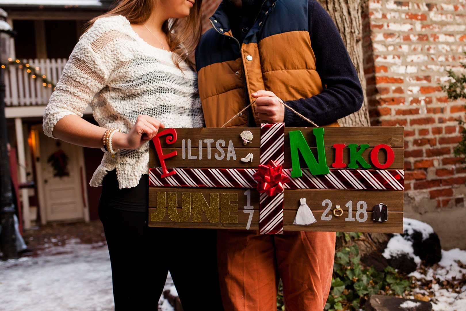 winter engagement photos