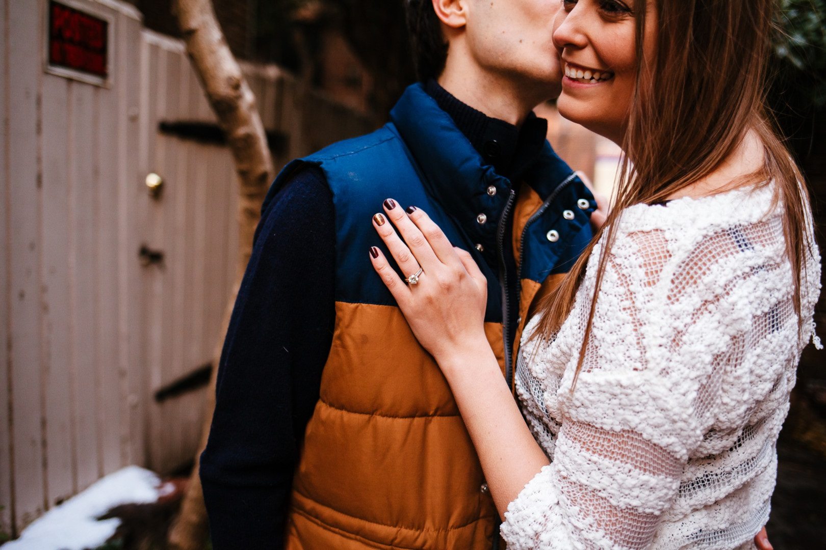 winter engagement photos