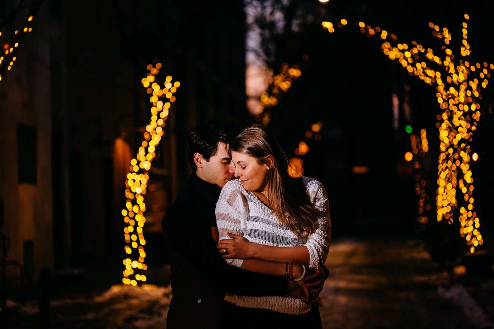 winter engagement photos