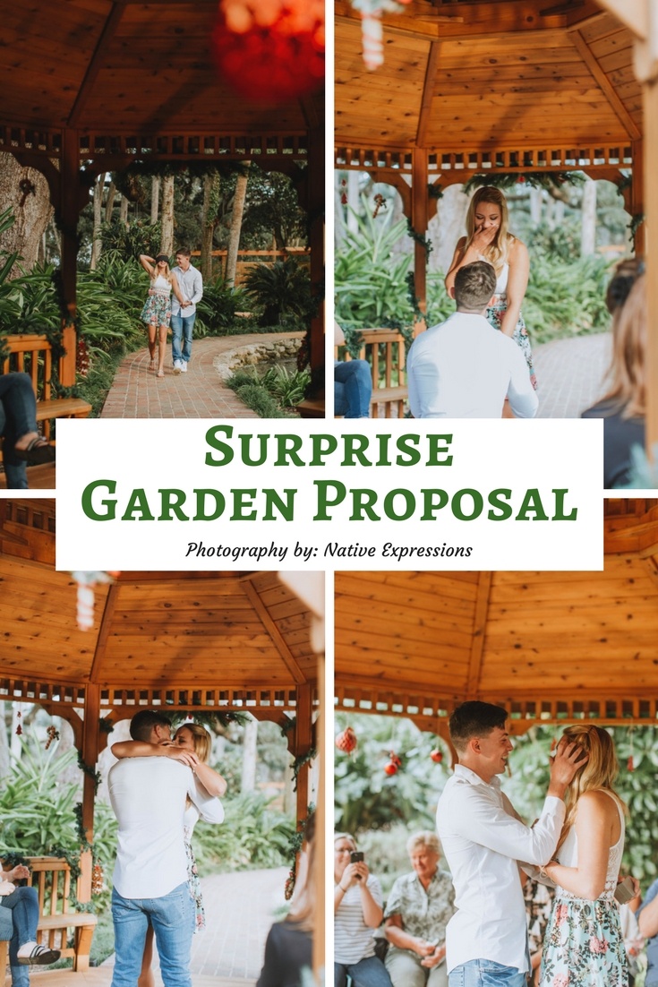 surprise christmas eve garden proposal